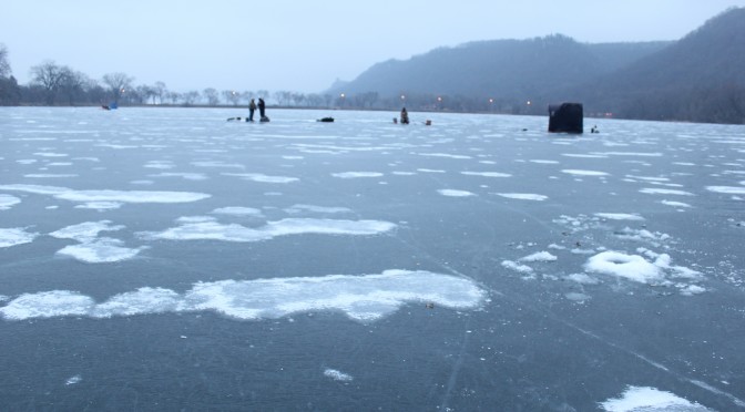 Ice Fishing Shack on Lake Winona