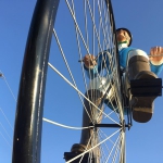 Bike statue in Fort Byron Illinois. A moment of rest after the #Shantyboat took a beating in big ass waves.