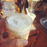 New #Shantyboat invention! A Caucasian Floater, a White Russian made with ice cream.