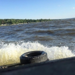 Rough seas for the #Shantyboat. 15mph South winds with 20mph gusts on a 10 mile long north south reach.