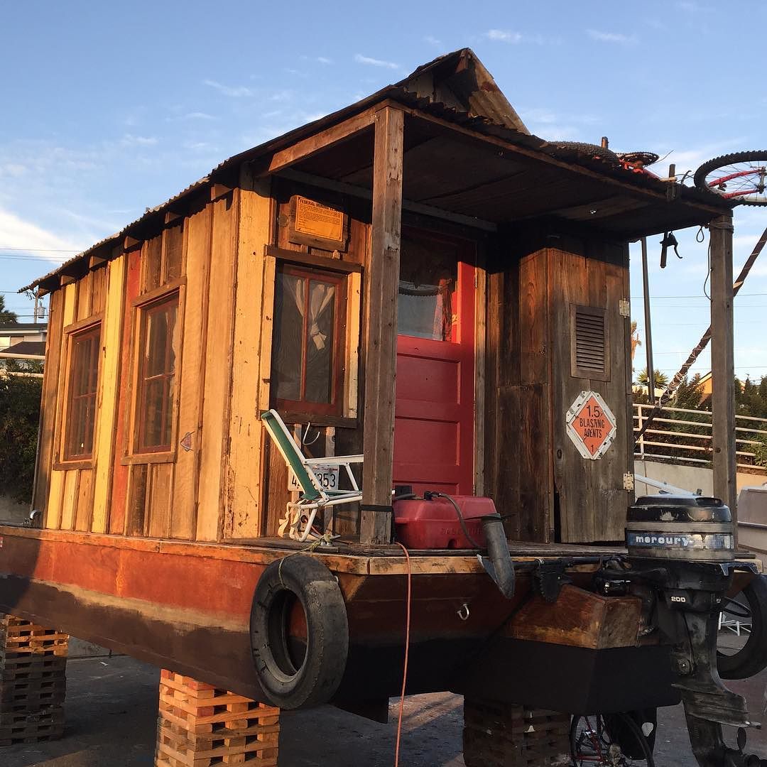 ShantyBoat with fresh coat of paint headed for the Tennessee River in one week.