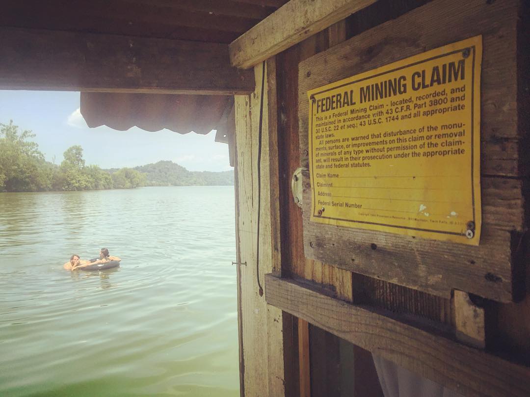 A swim off the ShantyBoat