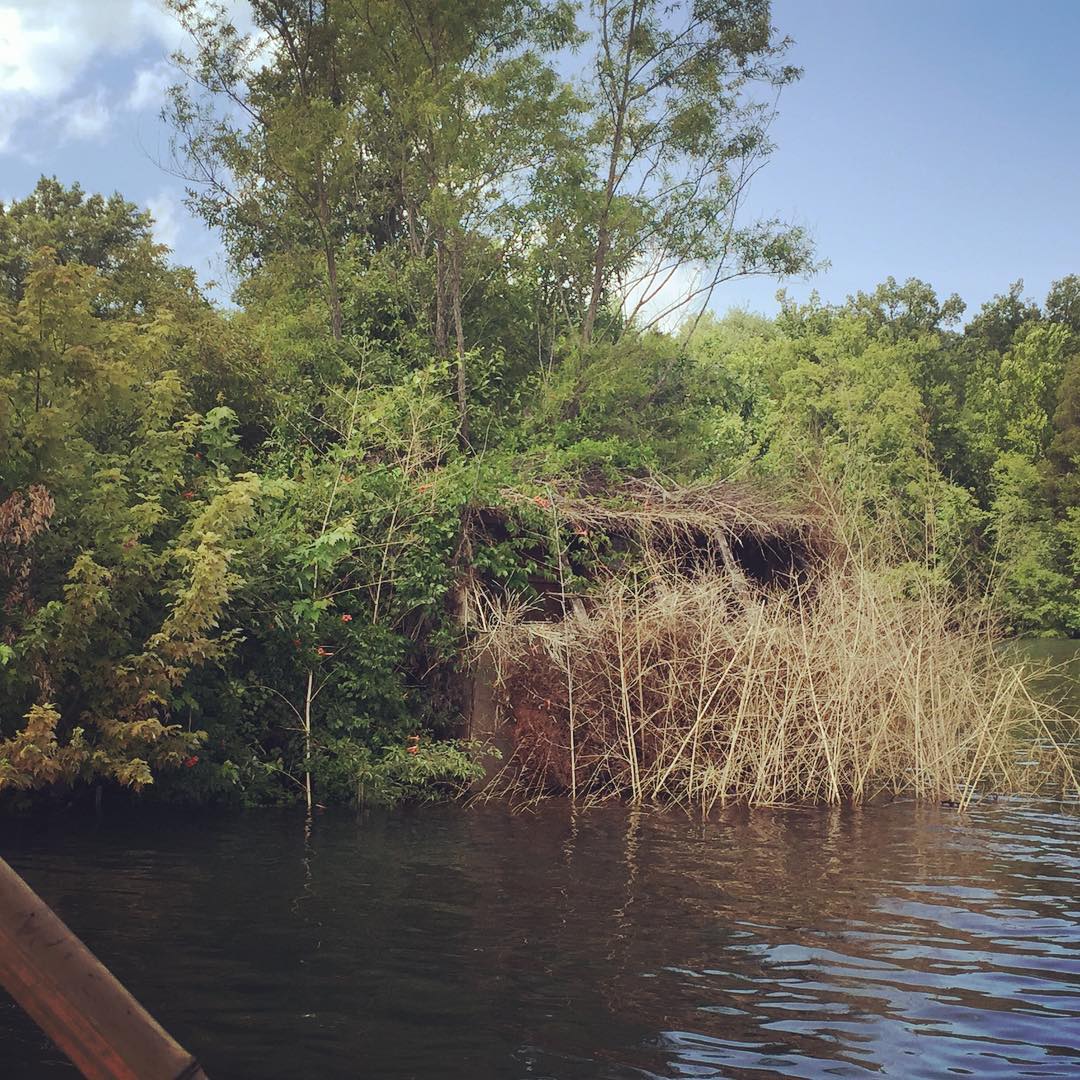 Duck blinds along the Tennessee River