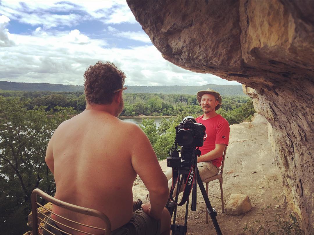 Most epically scenic interview ever with archeologist Ben Hoksbergen perched on the side of Painted Bluff