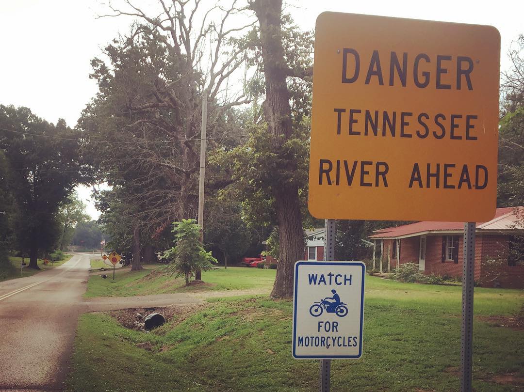 Main St of Saltillo leads right down a boat ramp to the river