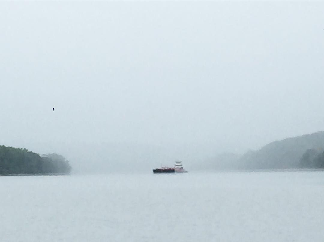 Barges in the mist