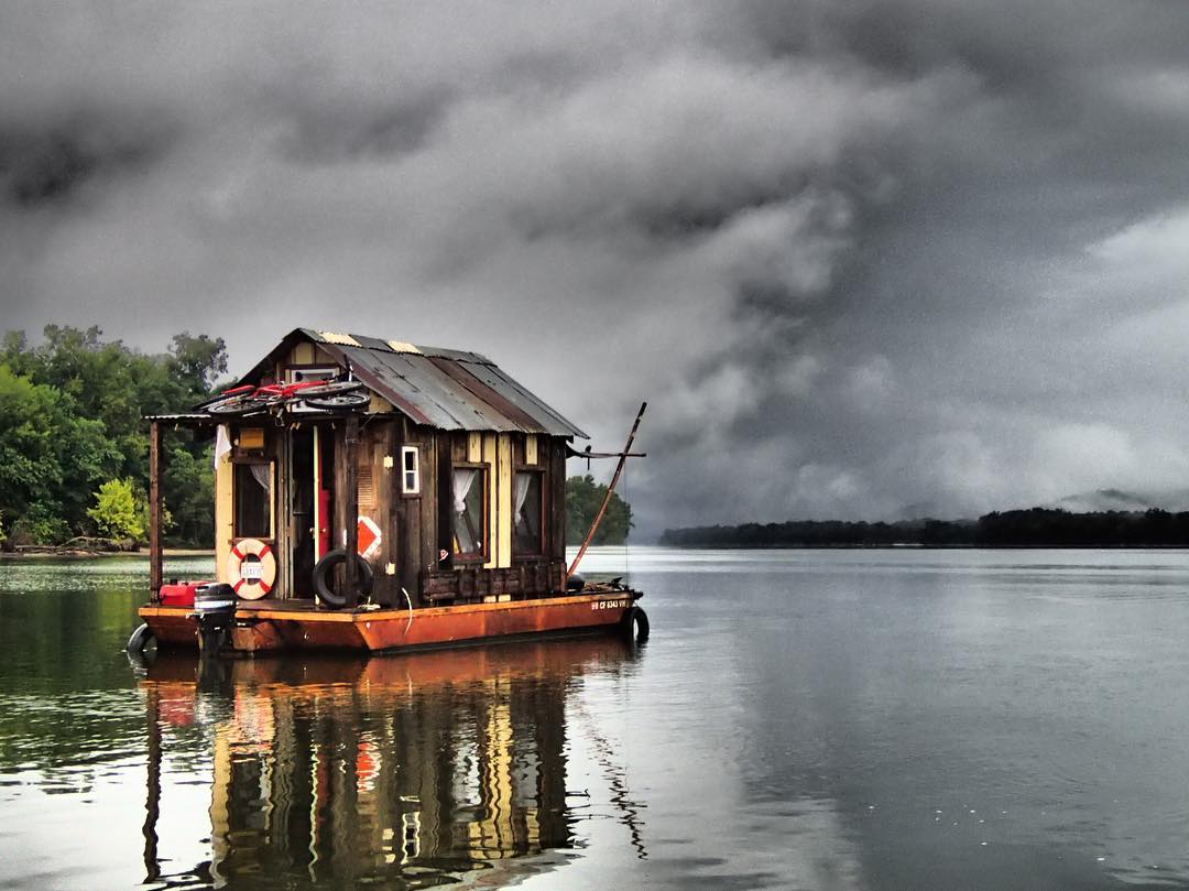 Storm looming above the shantyboat