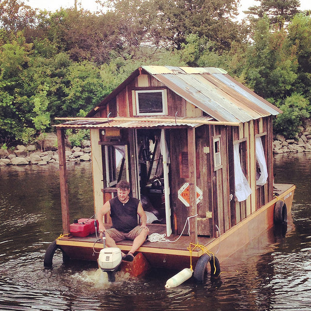 Laughing Squid: Artist Rides Rivers in a Homemade Shantyboat to Learn About the People Who Live on the Banks