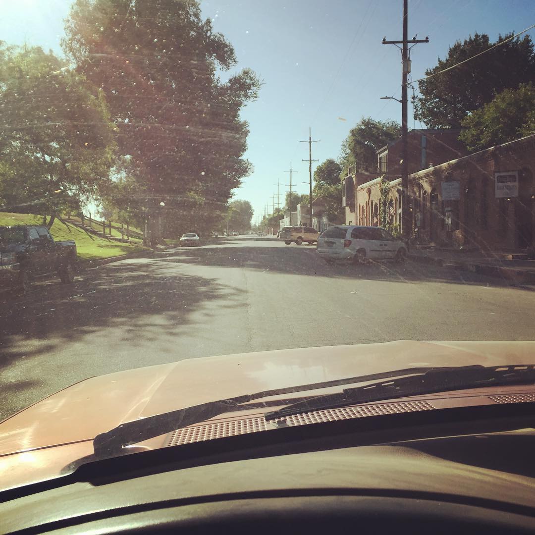 Behind the wheel of an early 80s Ford pickup to breakfast in Colusa thanks to Mike