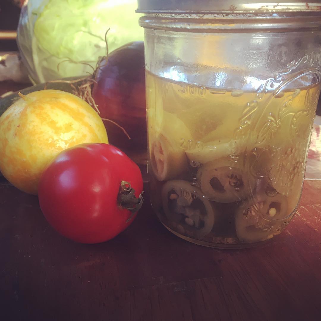 We love that people frequently bring us homegrown veggies. Who brought us the peck of pickled peppers?