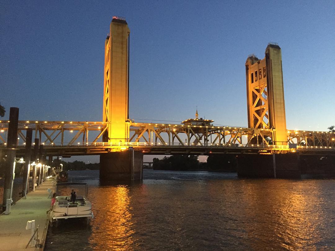 Dramatic bridge downtown Sacramento