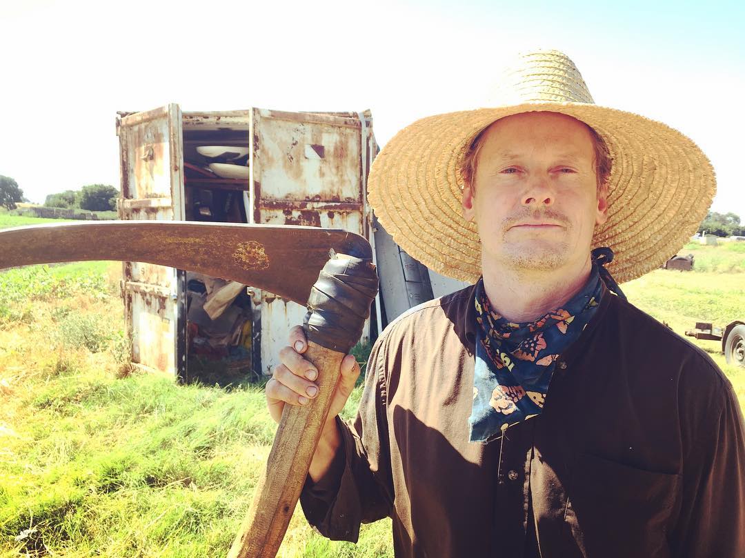 Tim Anderson, boatbuilder, maker, and heirloom technologist at his DeltaFarm