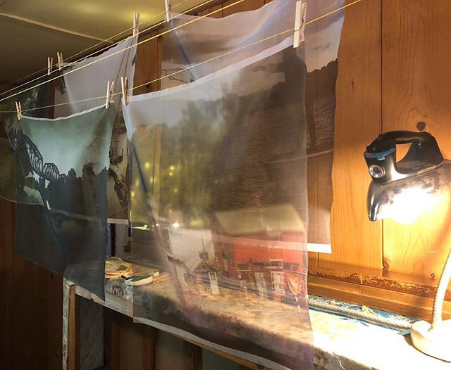 Secret History photos printed on silk organza for NYC show at @whiteboxny