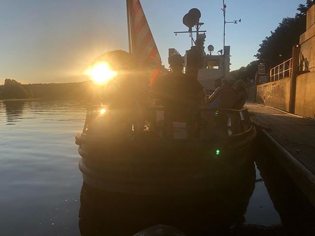 All of Bill’s friend join him on the tug to view the fireworks