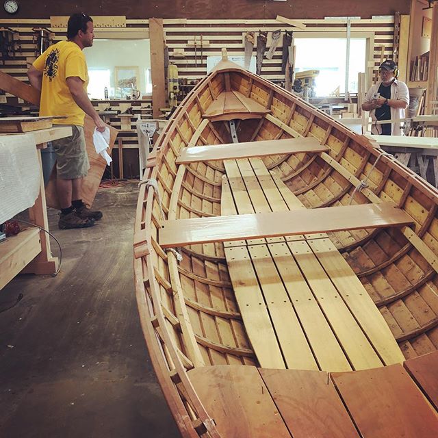 In the Riverport Wooden Boat School (part of the Hudson River Maritime Museum) people are building big and little boats