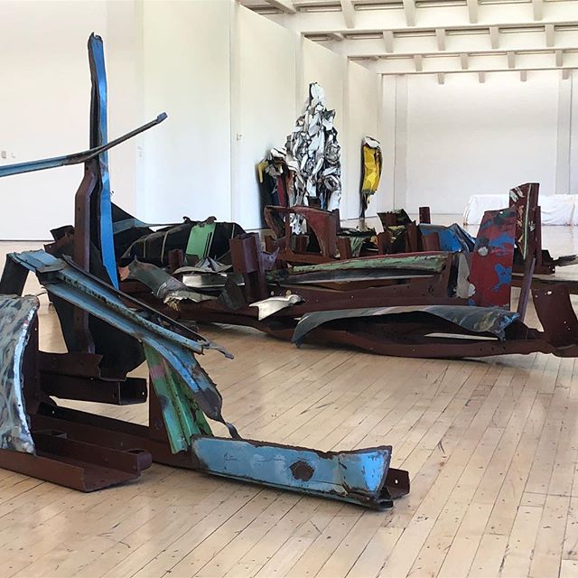 John Chamberlain sculptures at Dia:Beacon. He referred to these as Gondolas