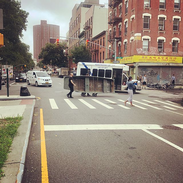 One of the weirder tasks I’ve done this week, rolling a 16 ft boat through the streets of Manhattan