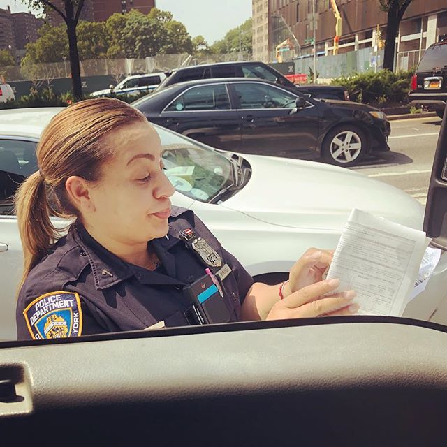 Officer Martinez stopped me after I cross Williamsburg Bridge to remind me with the summons that in New York one cannot hold their cell phone