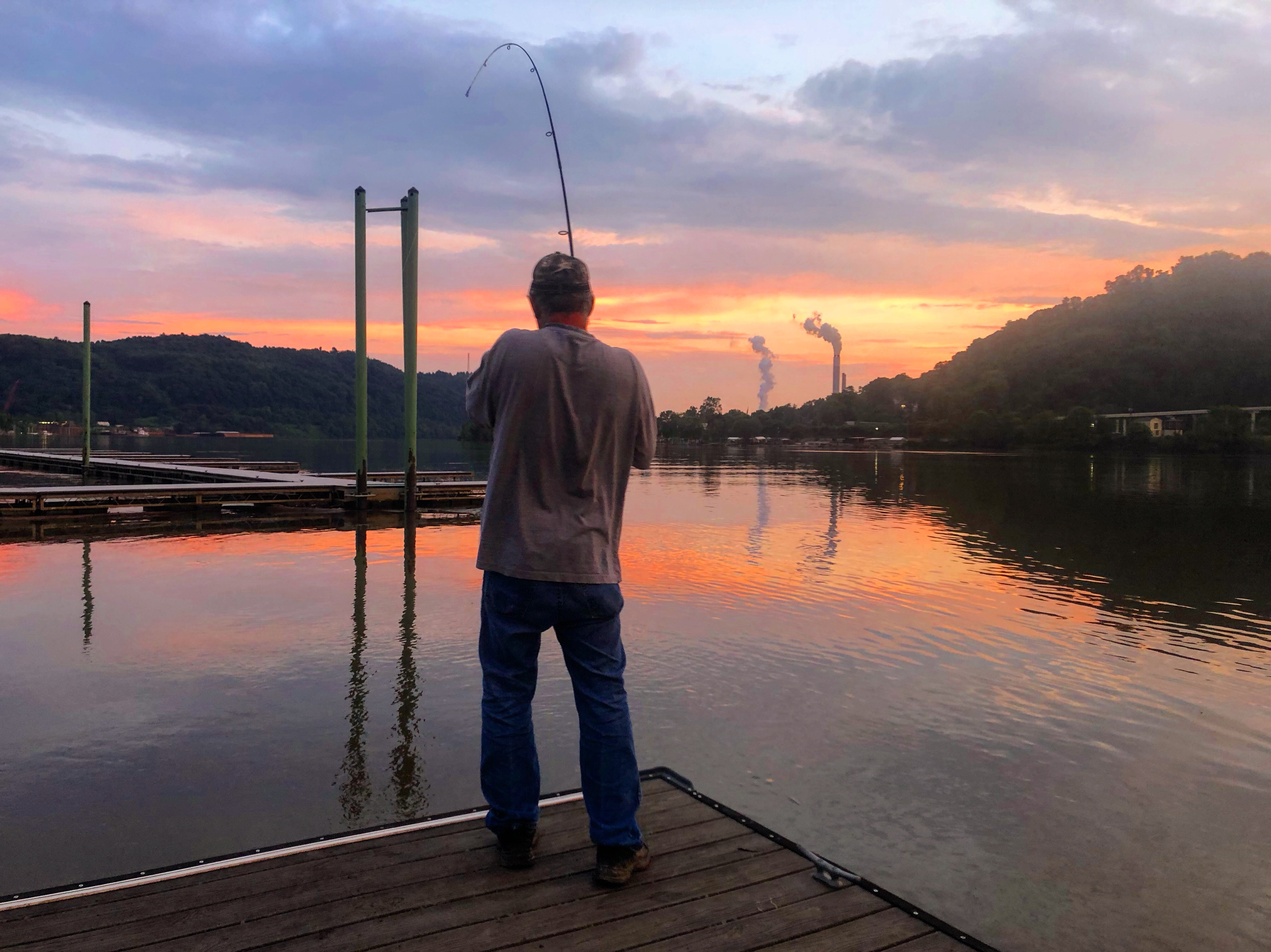 Harvey pulling in a 10lb cat from the Wellsburg WV docks