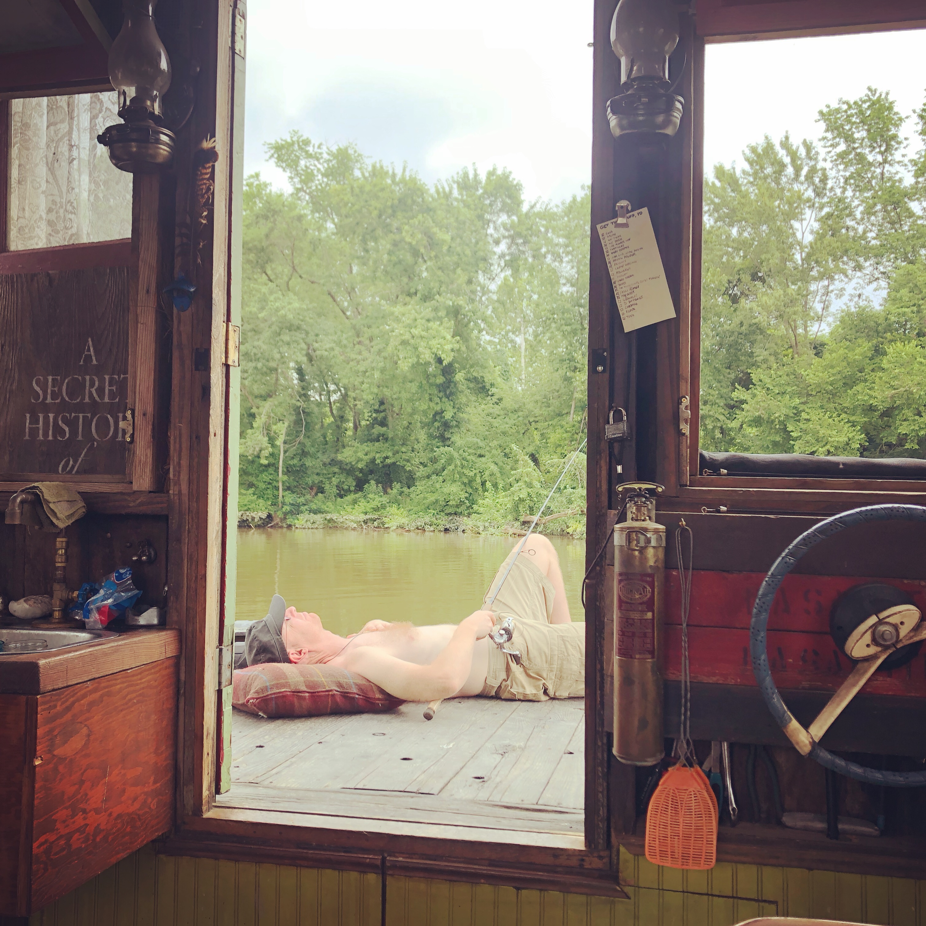 Age fishing as we lazily drift down the Little Kanawha River