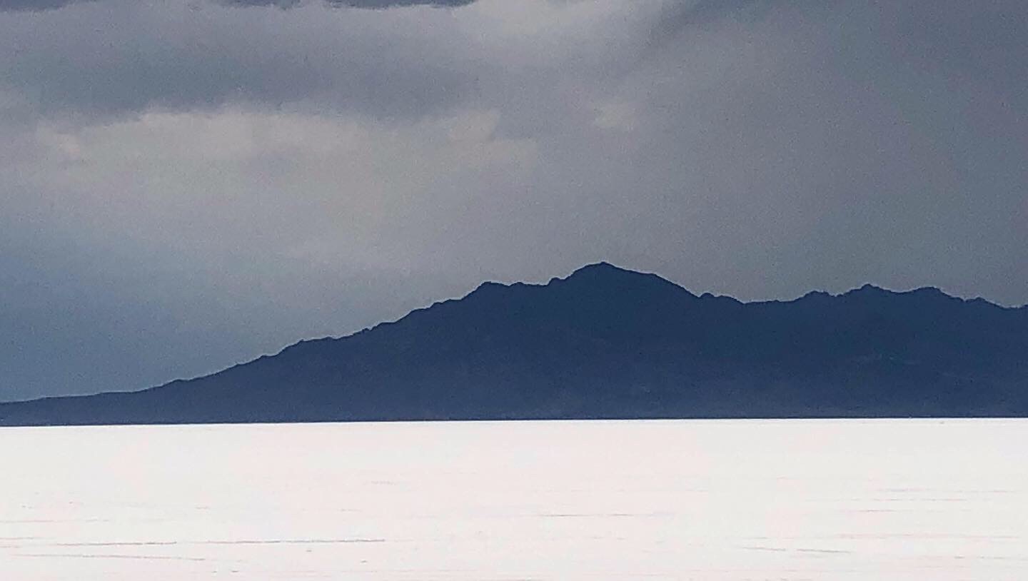 Crossing the Great Salt Flats in a storm